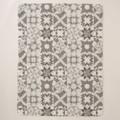 Cheater Traditionele Patchwork Sterren Quilt Zwart Sherpa Deken (Voorkant)