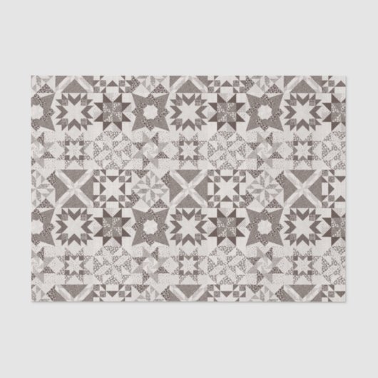 Cheater Traditionele Patchwork Sterren Quilt Zwart Tissuepapier (Voorkant)