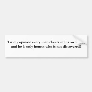 Cheaters in de wereld bumpersticker