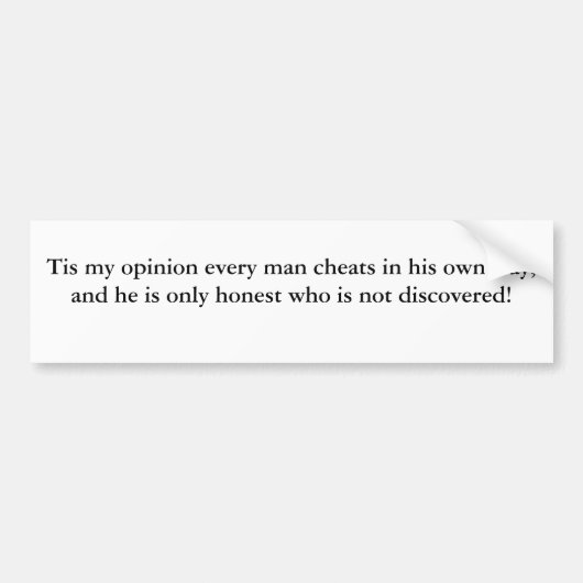 Cheaters in de wereld bumpersticker (Voorkant)