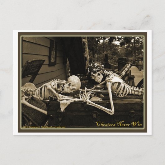 Cheaters winnen nooit Briefkaart (Voorkant)