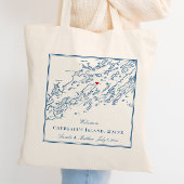 Chebeague Island Kaart Elegant Bruiloft Welkom Tote Bag