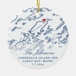 Chebeague Island Kaart Pas getrouwd Foto Kerst Keramisch Ornament