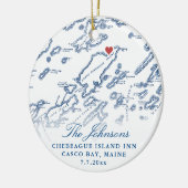 Chebeague Island Kaart Pas getrouwd Foto Kerst Keramisch Ornament (Links)