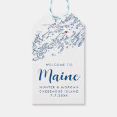 Chebeague Island Maine Elegant Navy bruiloft gunst Cadeaulabel (Voorkant)