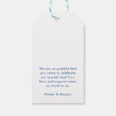 Chebeague Island Maine Elegant Navy bruiloft gunst Cadeaulabel (Achterkant)