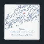 Chebeague Island Maine kaart Elegante bruiloft gun Magneet<br><div class="desc">Snel en eenvoudig bestellen! Deze Chebeague Island, Maine kaart magneten zijn perfect om uw gasten uit de stad te verwelkomen met welkomsttas goodies, of ze aan te passen voor uw bruiloft. Beweeg het hart door te klikken op "Bewerken met ontwerpgereedschap" onder "Personaliseren". Kaart omvat Cape Elizabeth, Portland, Cumberland, Falmouth, Freeport,...</div>