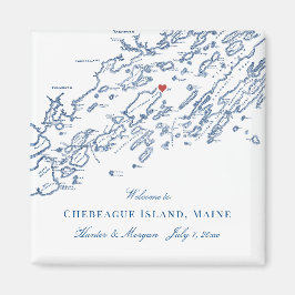 Chebeague Island Maine kaart Elegante bruiloft gun Magneet