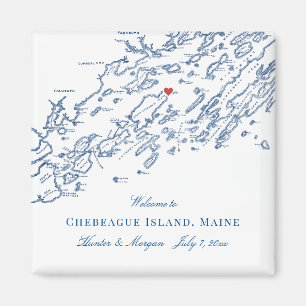 Chebeague Island Maine kaart Elegante bruiloft gun Magneet