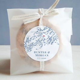 Chebeague Island Maine Kaart Huwelijksgunst Ronde Sticker