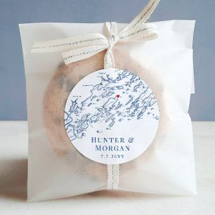 Chebeague Island Maine Kaart Huwelijksgunst Ronde Sticker