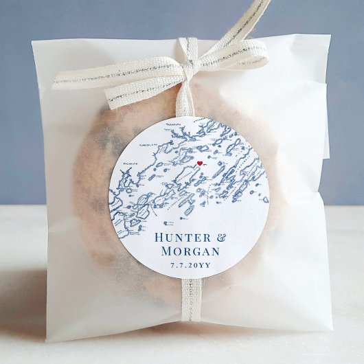 Chebeague Island Maine Kaart Huwelijksgunst Ronde Sticker