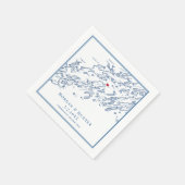 Chebeague Island Maine Kaart Marine Elegant Bruilo Servet (Hoek)