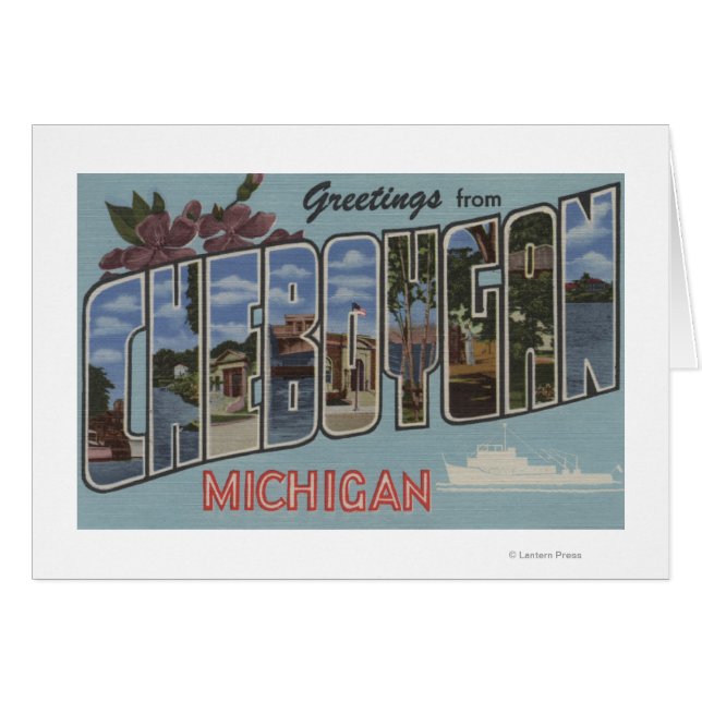 Cheboygan, Michigan - Grote lettertjes (Voorkant Horizontaal)