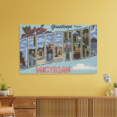 Cheboygan, Michigan - Grote lettertjes Canvas Afdruk (Insitu (Woonkamer))