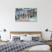 Cheboygan, Michigan - Grote lettertjes Canvas Afdruk (Insitu (Slaapkamer))