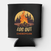 Cheboygan Michigan Kampvuur Blikjeskoeler (Voorkant)