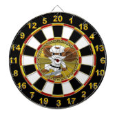 Cheburashka-beer met gouden en zwarte folie met zw dartbord (Voorkant)