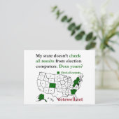 Check all election results, with US map - postcard Feestdagenkaart (Staand voorkant)