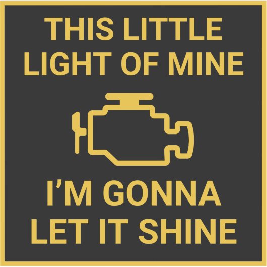 check engine licht grappig Dit kleine lampje is va Sticker (Voorkant)