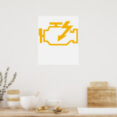 Check Engine Light Funny Mechanic Macanic Machanic Poster (Keuken)