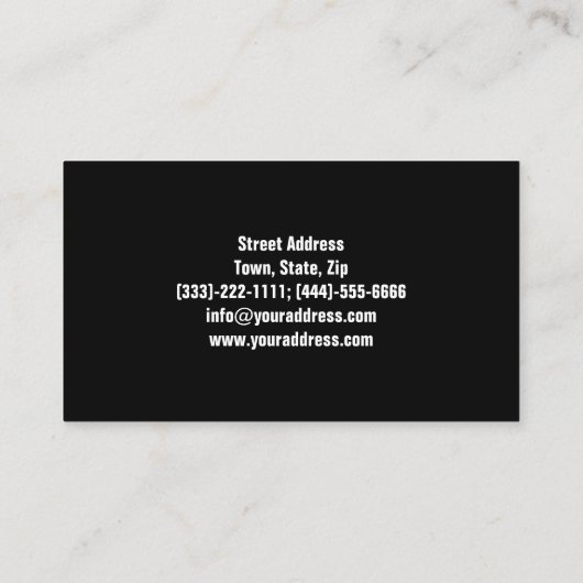 Check Engine Service Zwart Wit Kaart Visitekaartje (Achterkant)