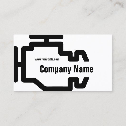 Check Engine Service Zwart Wit Kaart Visitekaartje (Voorkant)