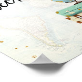 Check In Travel Adventure Bruiloft Borrel Roze Poster (Hoek)