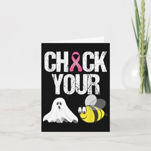 Check je Boo Bijen Leuke Borstkanker Halloween Gi Kaart (Voorkant)