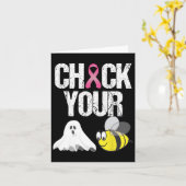 Check je Boo Bijen Leuke Borstkanker Halloween Gi Kaart (Gele Bloem)