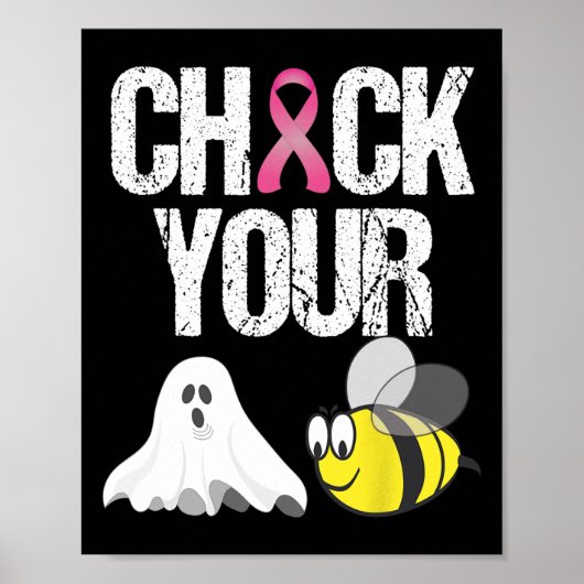 Check je Boo Bijen Leuke Borstkanker Halloween Gi Poster (Voorkant)