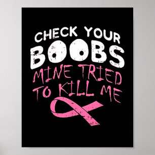 Check je borstmijn probeerde me te vermoorden grap poster