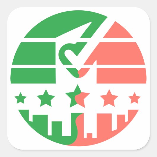 Check Mark of Unity Vierkante Sticker (Voorkant)