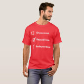 Check Mark Voter Democrat Republican Independent T-shirt (Voorkant volledig)