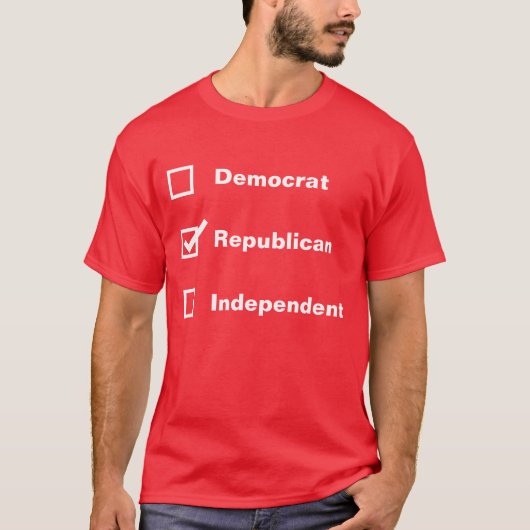 Check Mark Voter Democrat Republican Independent T-shirt (Voorkant)