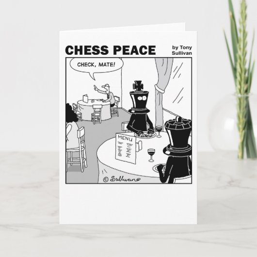 Check Mate Chess Peace cartoon Kaart (Voorkant)