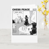 Check Mate Chess Peace cartoon Kaart (Gele Bloem)