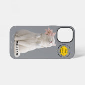 CHECK MEO White Cat with Headphones – Personalized iPhone Hoesje (Achterkant horizontaal)