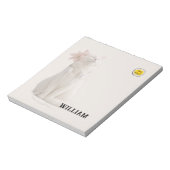 CHECK MEO White Cat with Headphones – Personalized Notitieblok (Linkerzijde)