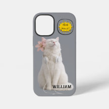 CHECK MEO Witte Kat met Koptelefoon – Gepersonalis