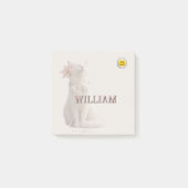 CHECK MEO Witte Kat met Koptelefoon – Gepersonalis Post-it® Notes (Voorkant)