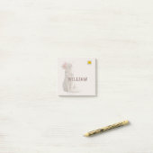 CHECK MEO Witte Kat met Koptelefoon – Gepersonalis Post-it® Notes (Op bureau)