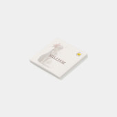 CHECK MEO Witte Kat met Koptelefoon – Gepersonalis Post-it® Notes (Schuin)