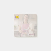 CHECK MEO Witte Kat met Koptelefoon – Gepersonalis Post-it® Notes (Voorkant)
