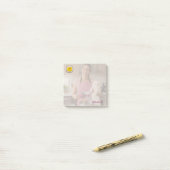 CHECK MEO Witte Kat met Koptelefoon – Gepersonalis Post-it® Notes (Op bureau)