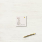 CHECK MEO Witte Kat met Koptelefoon – Gepersonalis Post-it® Notes (Op bureau)