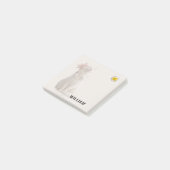 CHECK MEO Witte Kat met Koptelefoon – Gepersonalis Post-it® Notes (Schuin)