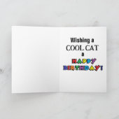 Check Meowt. Black Cat w Sock Monkey Pet Birthday Kaart (Binnen)