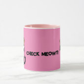 Check Meowt! Cartoon Zwarte Kat met Sock Monkey Ho Mok (Midden)