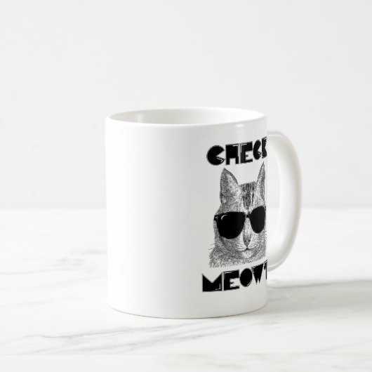 Check Meowt — Cat Humor Koffiemok (Voorkant rechts)